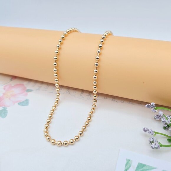 Rose Gold Polished Ball Chain Necklace for Women, 45cm Adjustable, XPNL0050 - Picture 13 of 13